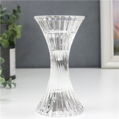 Стеклянный подсвечник на 1 свечу «Виток», прозрачный, 13.5×7×7 см