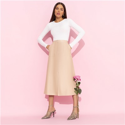 Юбка с карманами, Откровенно шикарная (беж)