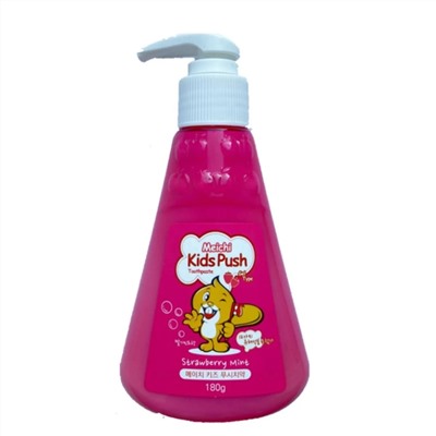 Hanil Зубная паста для детей со вкусом клубники и мяты / Meichi Kids Push Strawberry Mint, 180 г 20311