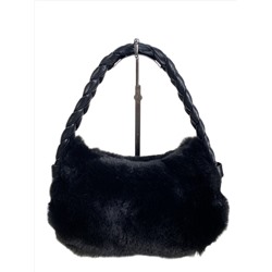 Женская сумка из искусственного меха, цвет  черный