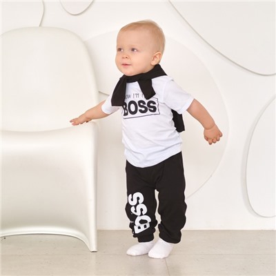 Брюки детские «Крошка Я» Little Boss, рост 80-86 см, чёрные