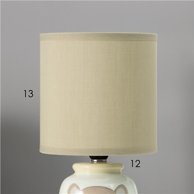 Настольная лампа с абажуром RISALUX «Мишка» детская, Е14, 40 Вт, зелёный, 13×13×27 см