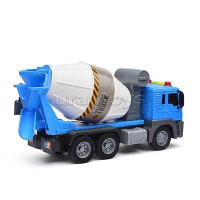 Машина "Бетономешалка" 1:16 (свет, звук) в коробке (цвет синий)