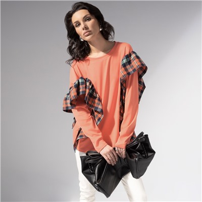 Лонгслив дизайнерский, Гардеробная магия (лососевый)