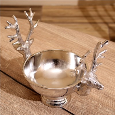 УЦЕНКА Конфетница «Олени» алюминий 26×16×20 см