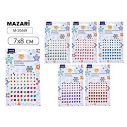 Наклейки-стразы пластиковые 7х8 см, 6 дизайнов M-20449 Mazari