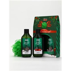 Подарочный набор новогодний: гель для душа, пена для ванны и мочалка, URAL LAB