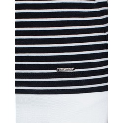 Футболка облегающая в тонкую черно-белую полоску из премиального хлопка с эластаном