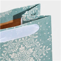 Пакет новогодний подарочный под бутылку «С Новым годом», 13×35×10 см