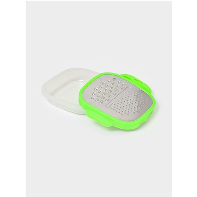 Тёрка с контейнером Доляна «Универсал», 2 в 1, 19×14.5×3.5 см, зелёная