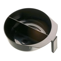 Dewal Чаша для смешивания краски с ручкой и перегородкой T-1207, пластик, черный, 2 х 375 мл 2559