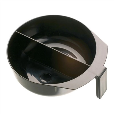 Dewal Чаша для смешивания краски с ручкой и перегородкой T-1207, пластик, черный, 2 х 375 мл 2559