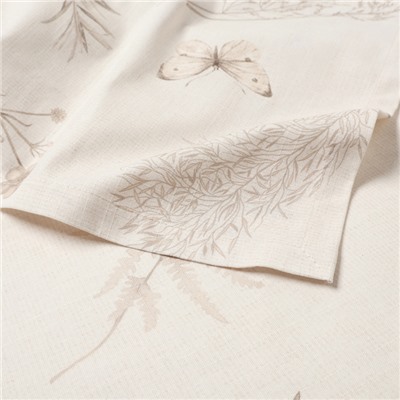 Дорожка на стол Этель Flower herbarium, 40×146 см, 100% хлопок, репс 210 г/м², бежевая