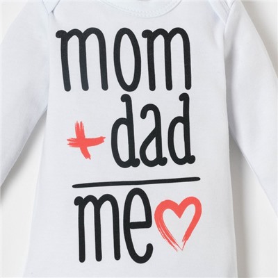 Боди детское «Крошка Я» Mum+Dad, рост 86-92 см, белое