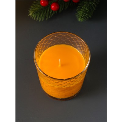 Свеча ароматическая в стакане «Зимний мандарин», подарочная упаковка, 8×8.5 см, 30 ч