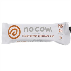 No Cow, Протеиновый батончик, шоколадная крошка с арахисовой пастой, 12 батончиков по 60 г (2,12 унции)