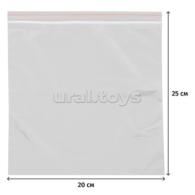Пакет упаковочный с замком Zip Lock 200x250 мм, ПНД, 35 мкм, прозрачный, 50 шт в упаковке