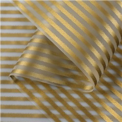 Пленка матовая для цветов «Полосы», золото, 57 см × 5 м