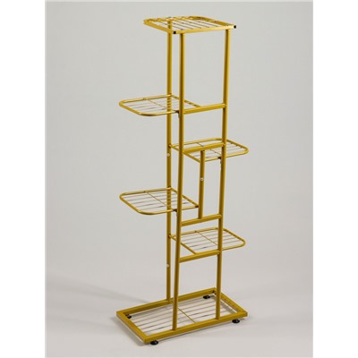 Подставка для цветов Greengo, 6 полок, 44×22×105 см, напольная, металл, цвет золотой