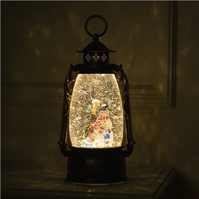 Светодиодная фигура «Фонарь с детьми и снеговиком» 15×30×12.5 см, пластик, батарейки ААх3 (не в комплекте), USB, свечение тёплое белое