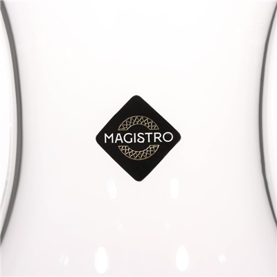 Декантер Magistro «Богема», 1.5 л, 15.5×20.5 см, металлическая крышка с диспенсером, стекло, прозрачный