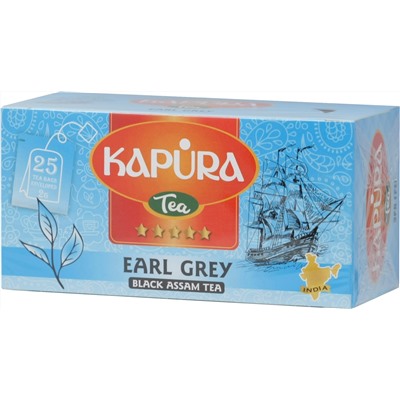 KAPURA. Ассам Эрл Грей карт.упаковка, 25 пак.