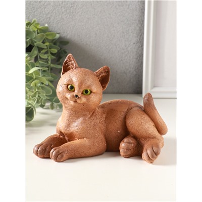 Фигурка гипс «Кошка лежит», 13×17×12 см, рыжий
