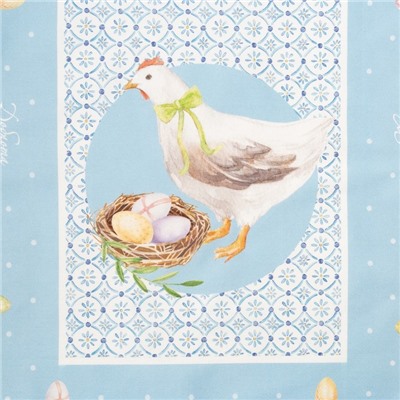 Дорожка на стол Этель «Пасхальные радости» 40×146 см, 100% хлопок, саржа 190 г/м², голубая