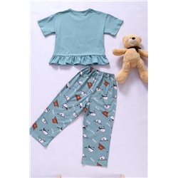 Пижама для девочки Три медведя арт. ПД-021-047 (Бирюза)