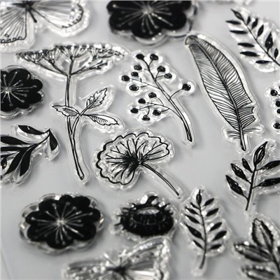 Штамп для творчества силикон "Гербарий" 20х10 см