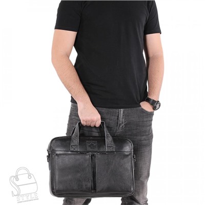 Портфель мужской кожаный 11017Z black Zinimsk