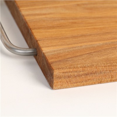 УЦЕНКА Набор досок разделочных «Прямоугольник», металлические ручки, 39×23×2 см, 33×20×1.8 см, 28×18 см