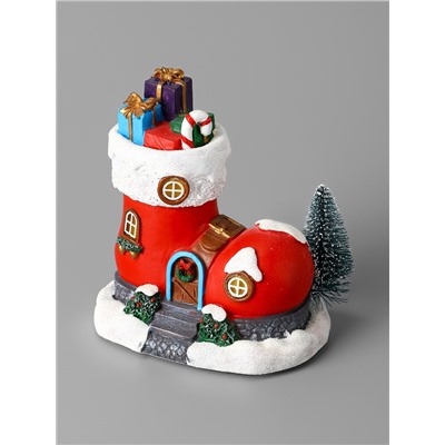 Светодиодная фигура «Волшебный сапожок», 13×11 см, 4 LED, от батареек АААx2, свечение тёплое белое