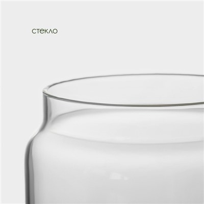 Банка для сыпучих продуктов BellaTenero «Эко», 2 л, 12×20 см, с бамбуковой крышкой, стекло, прозрачная