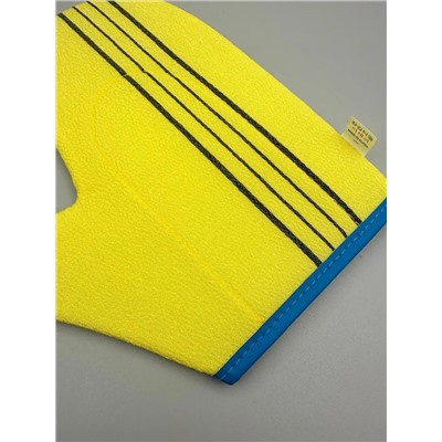 Bath Towel Мочалка-рукавица для душа с пилинг-эффектом, уплотненная, жёлтый 28189