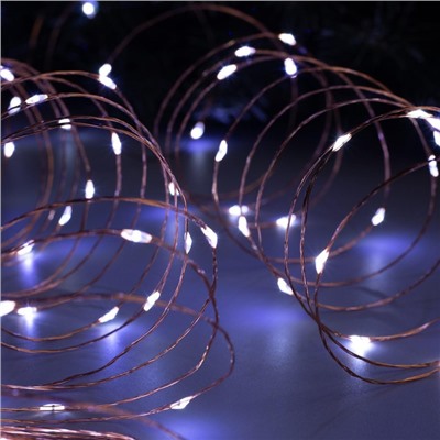 УЦЕНКА Гирлянда «Нить», 20 м, IP20, 200 LED, 12 В, медная нить, свечение белое