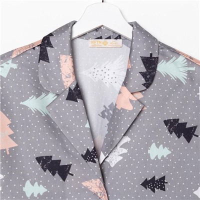 Пижама (рубашка, шорты) женская KAFTAN «Елки», размер 48-50