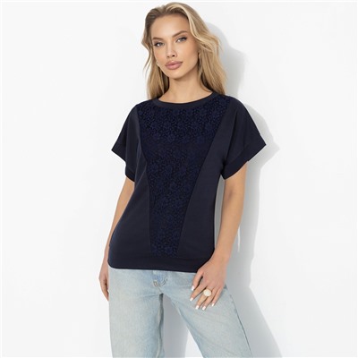 Футболка комбинированная, Всегда иначе (синяя)