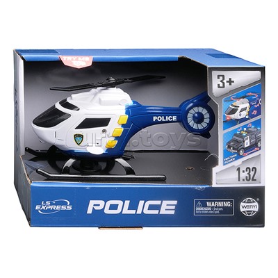 Вертолет "Полиция" 1:32 (свет, звук) в коробке