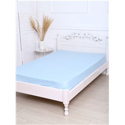 Простыня из полисатина гладкокрашенного - Голубой