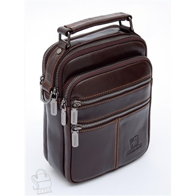 Сумка мужская кожаная 634M brown Fuzhiniao