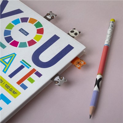 Закладки с клеевым краем 15х50мм 4диз. х20шт. пластик фигурные "Cute Stories" 090922 Хатбер