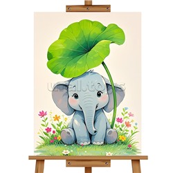 Набор для рисования "Картина по номерам 30х20 см. Маленький слонёнок"