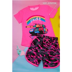 Комплект (футболка, шорты) для девочки №SM390-4