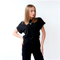 Футболка женская MIST basic, размер 40-42, чёрная