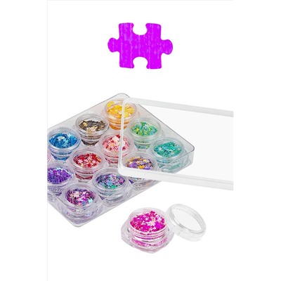 Nail Art Набор пайеток пазлы, 12 шт/наб. KRISTALLER, 1107647