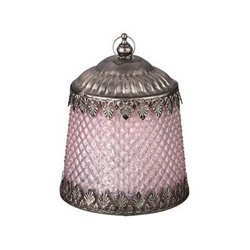 Светильник LED-подсветкой и металл. элементами, d=11,5см, h=14,5см, розовый