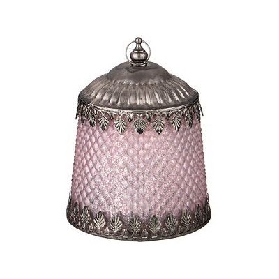 Светильник LED-подсветкой и металл. элементами, d=11,5см, h=14,5см, розовый