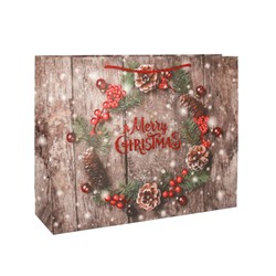 Пакет подарочный 26х32х10 / 362-61-M /уп 12/480/ микс Новый год