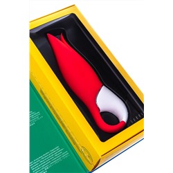Красный вибратор Satisfyer Power Flower с лепестками - 18,8 см.